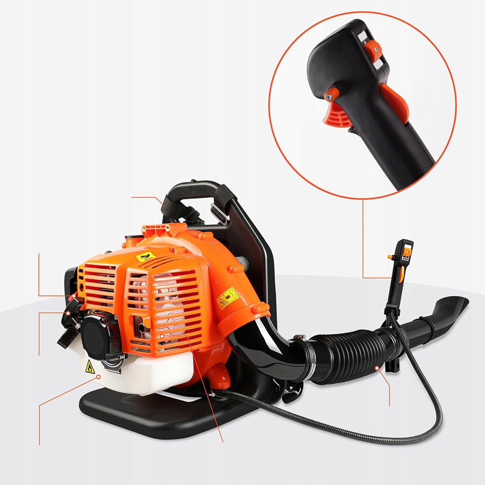 Benzininis lapų, sniego ir smėlio pūstuvas, didelis komplektas, galingas