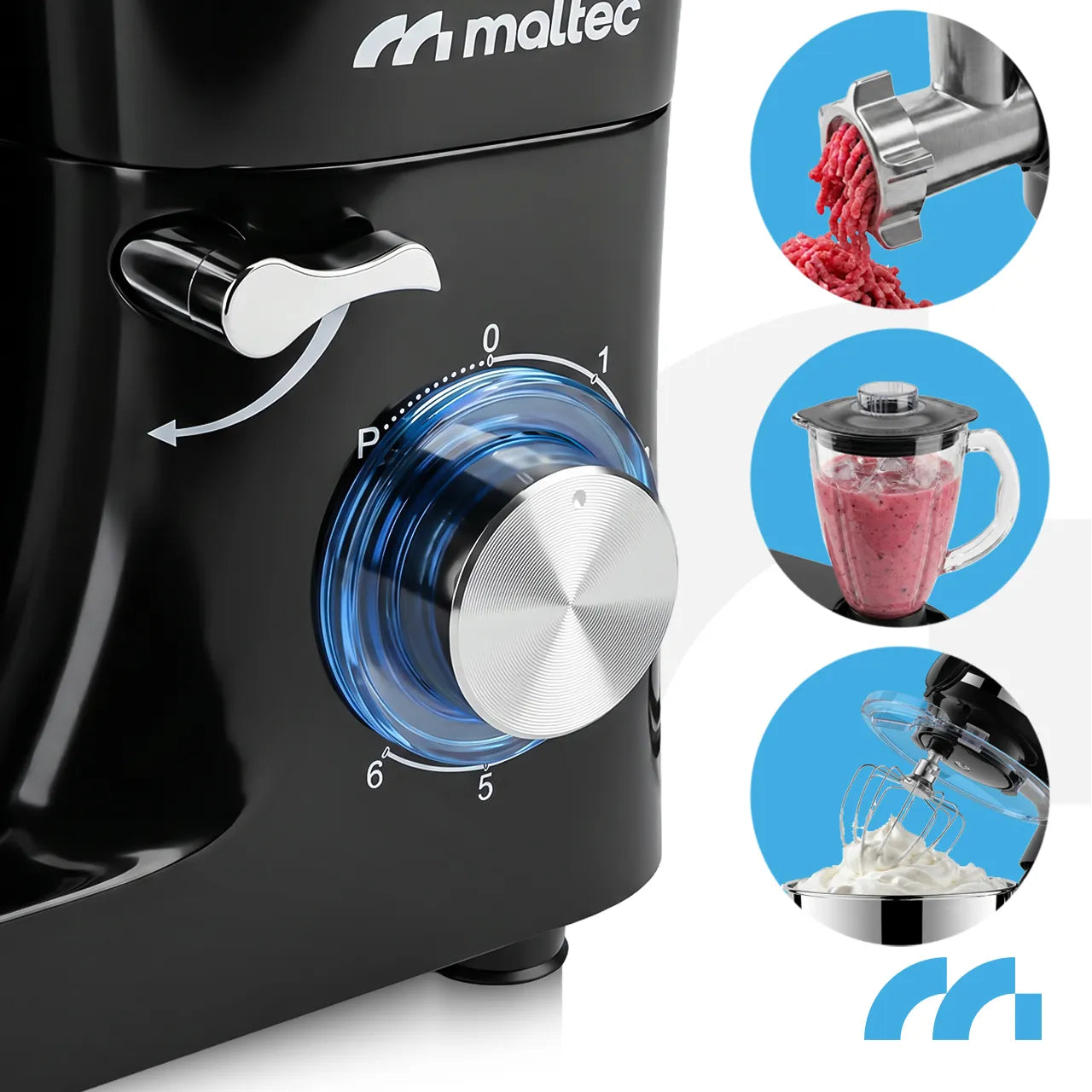 Daugiafunkcinis planetinis virtuvės kombainas Maltec, 2000 W, 6,2 l