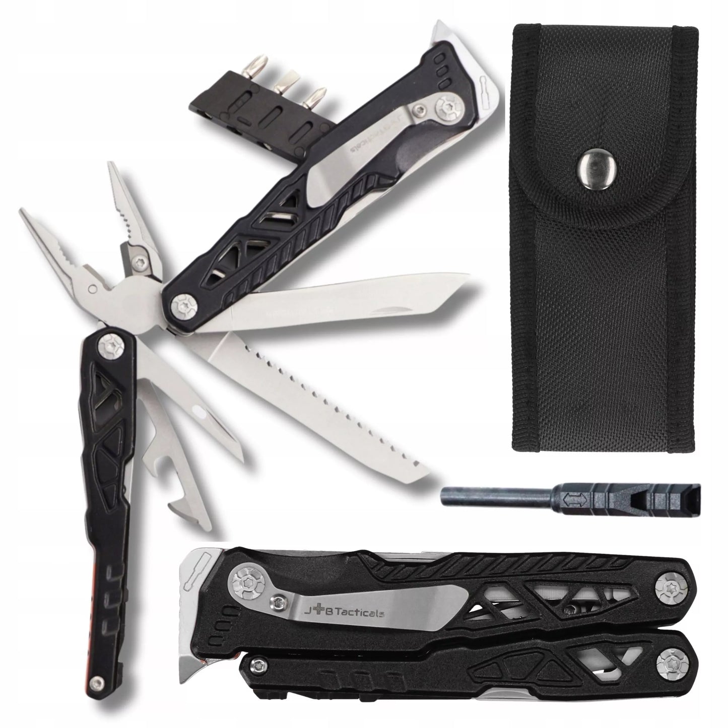 Daugiafunkcis įrankis JB Tacticals 17-in-1, replės, peilis, dėklas