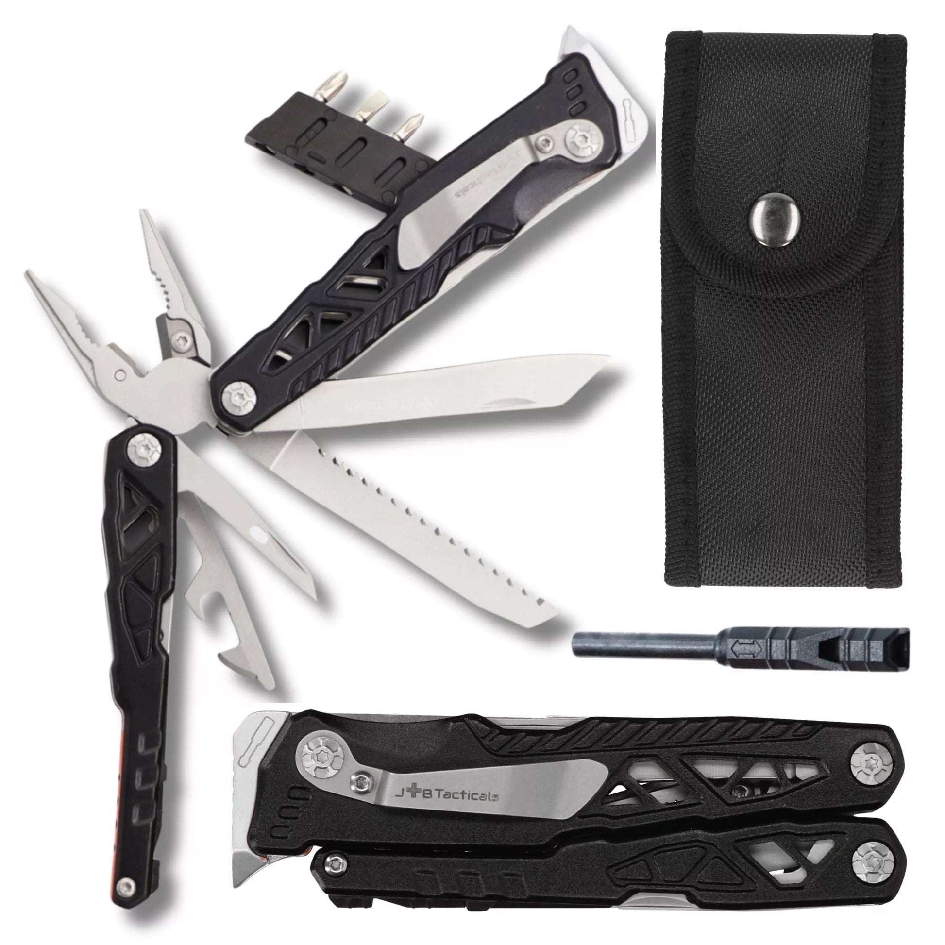 Daugiafunkcis įrankis JB Tacticals 17-in-1, replės, peilis, dėklas