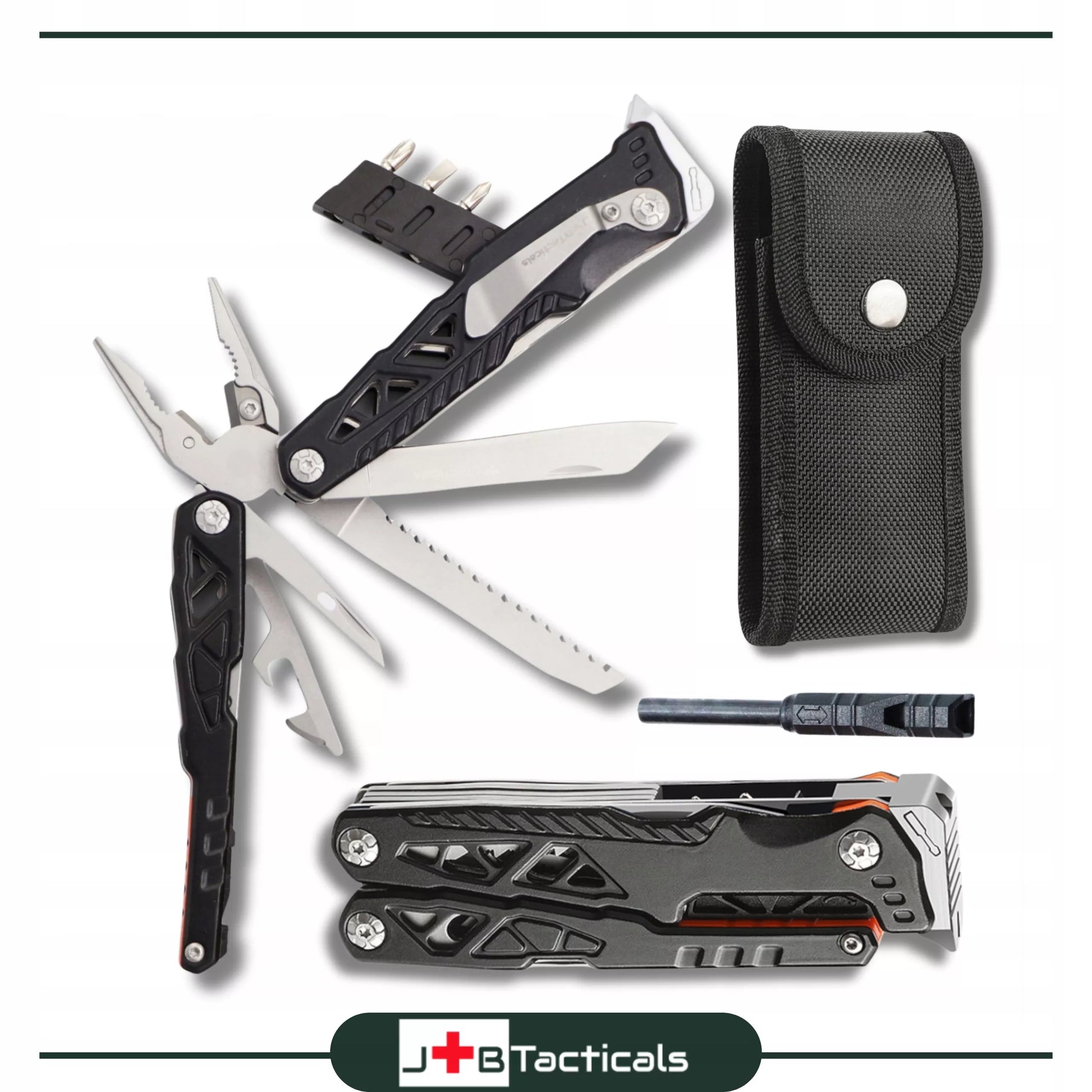 Daugiafunkcis įrankis JB Tacticals 17-in-1, replės, peilis, dėklas