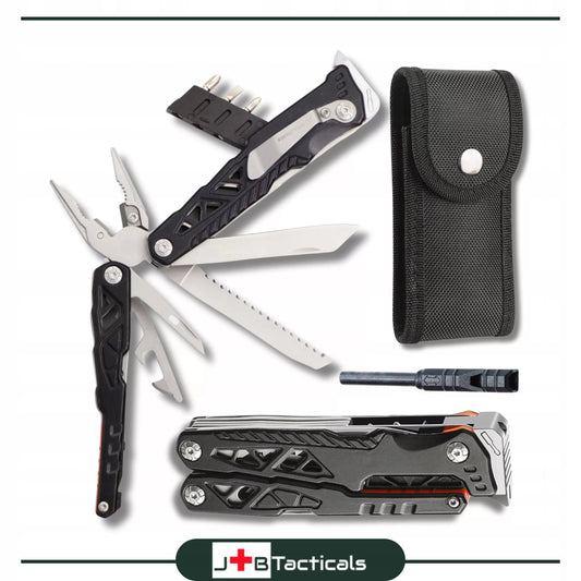 Daugiafunkcis įrankis JB Tacticals 17-in-1, replės, peilis, dėklas