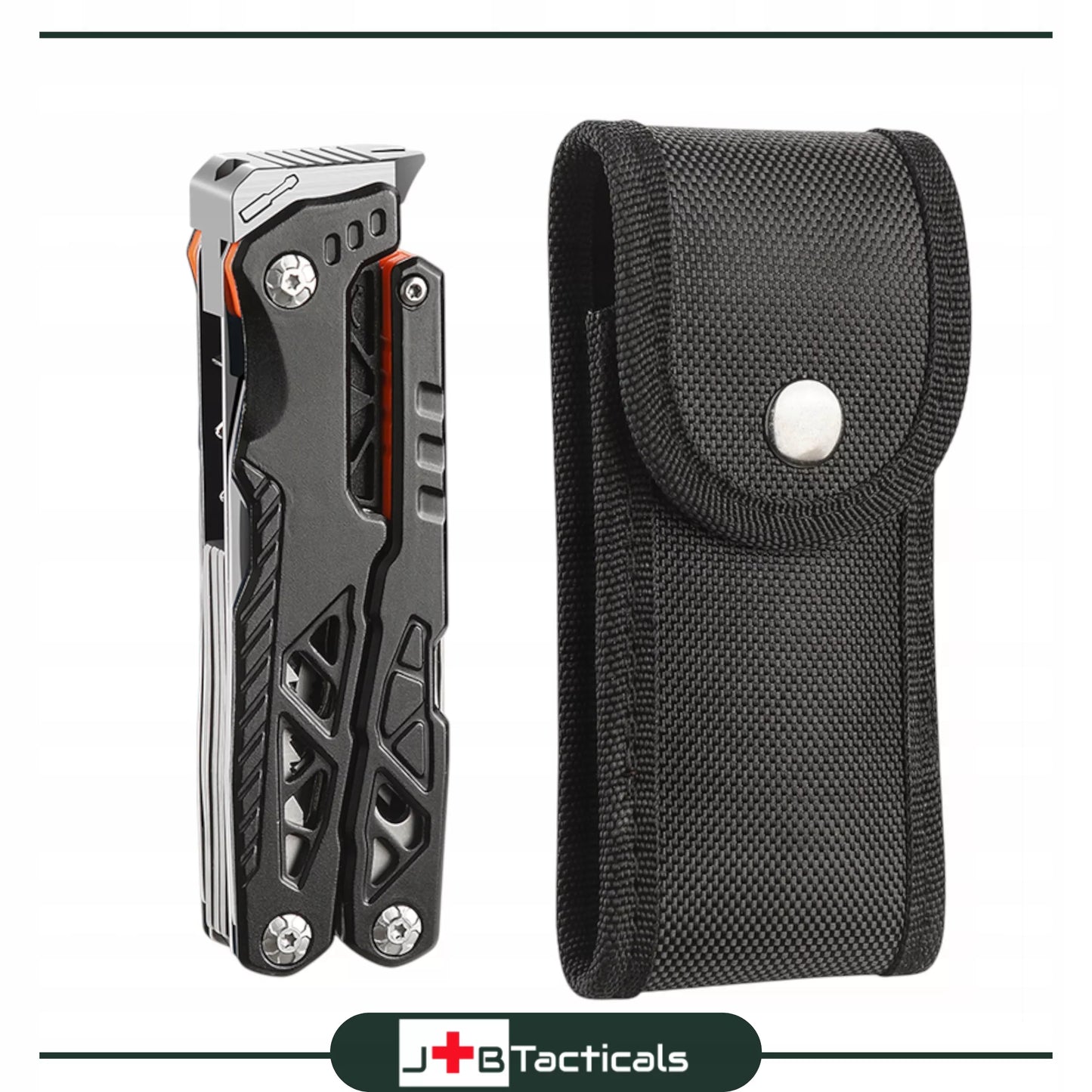 Daugiafunkcis įrankis JB Tacticals 17-in-1, replės, peilis, dėklas