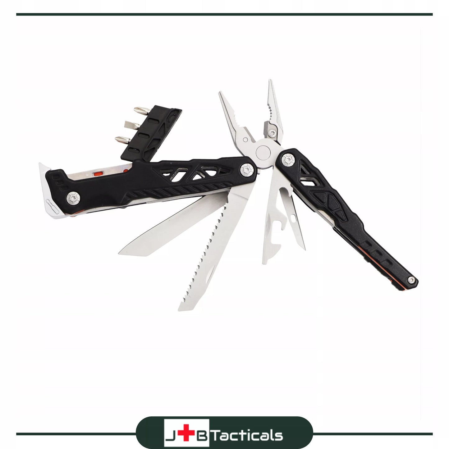Daugiafunkcis įrankis JB Tacticals 17-in-1, replės, peilis, dėklas