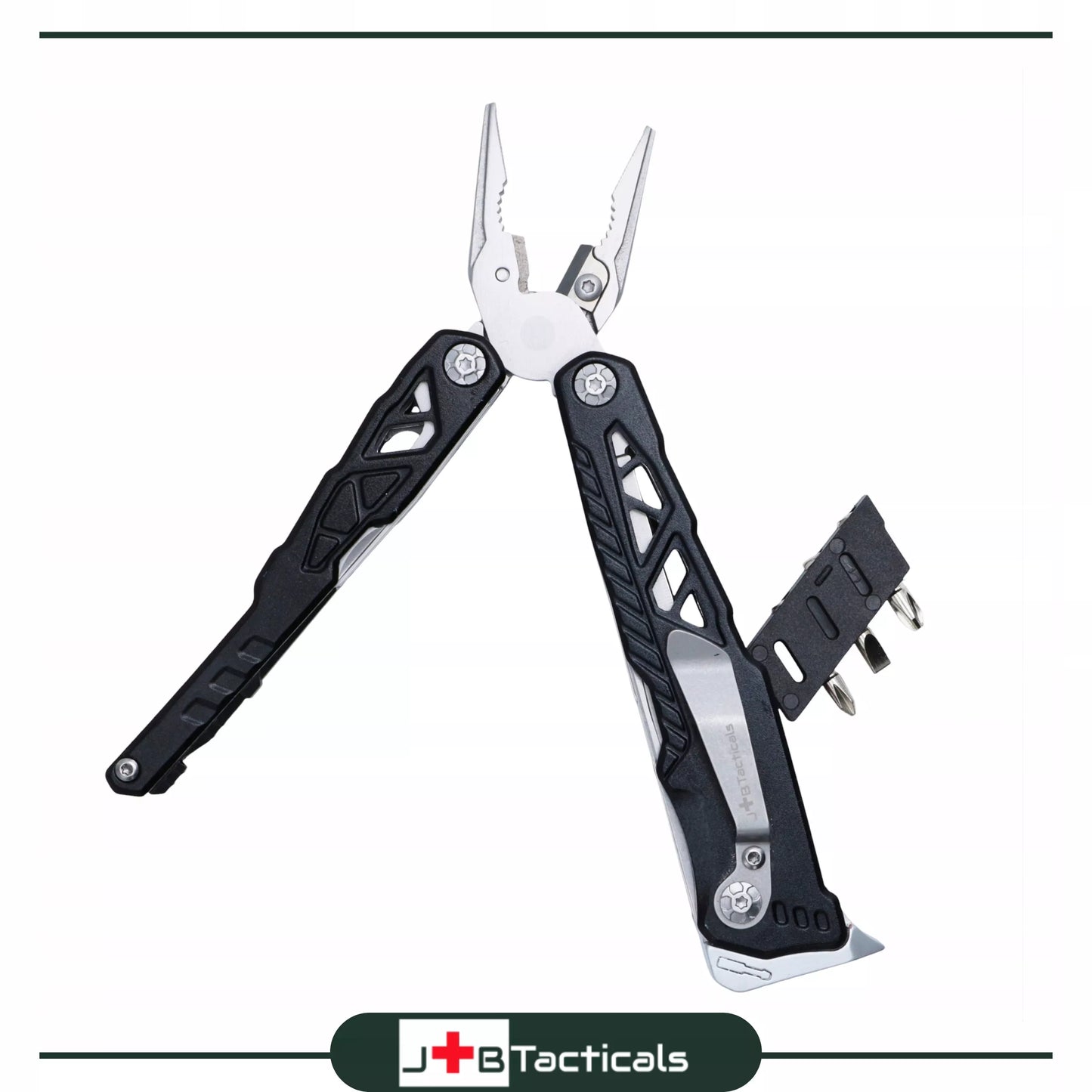 Daugiafunkcis įrankis JB Tacticals 17-in-1, replės, peilis, dėklas