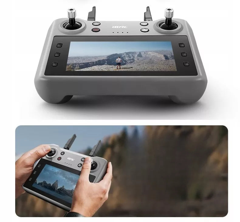 dronas 4DRC V53 su LCD ekranu, 2 kameromis, bešepetėliniu varikliu, 125g, 3x baterijos