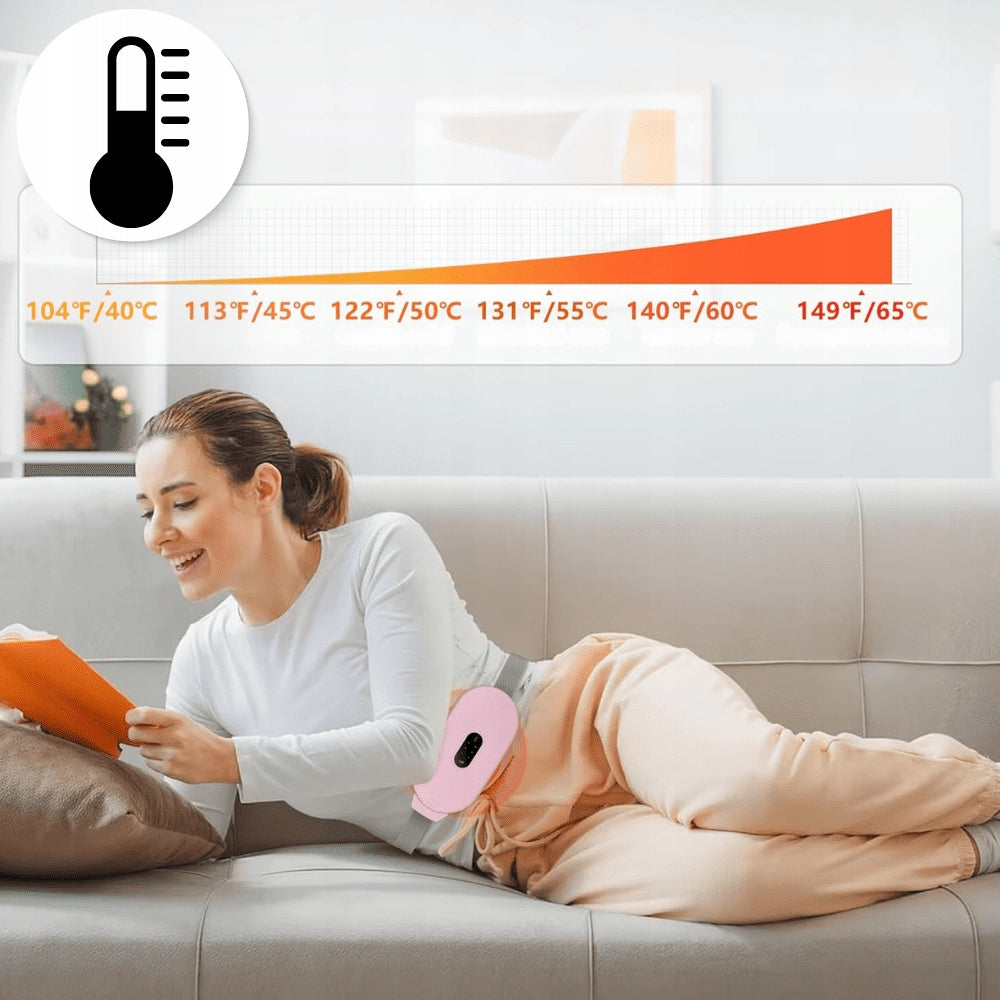 Menstruacinis diržas moterims nuo mėnesinių skausmų, šildantis masažuoklis