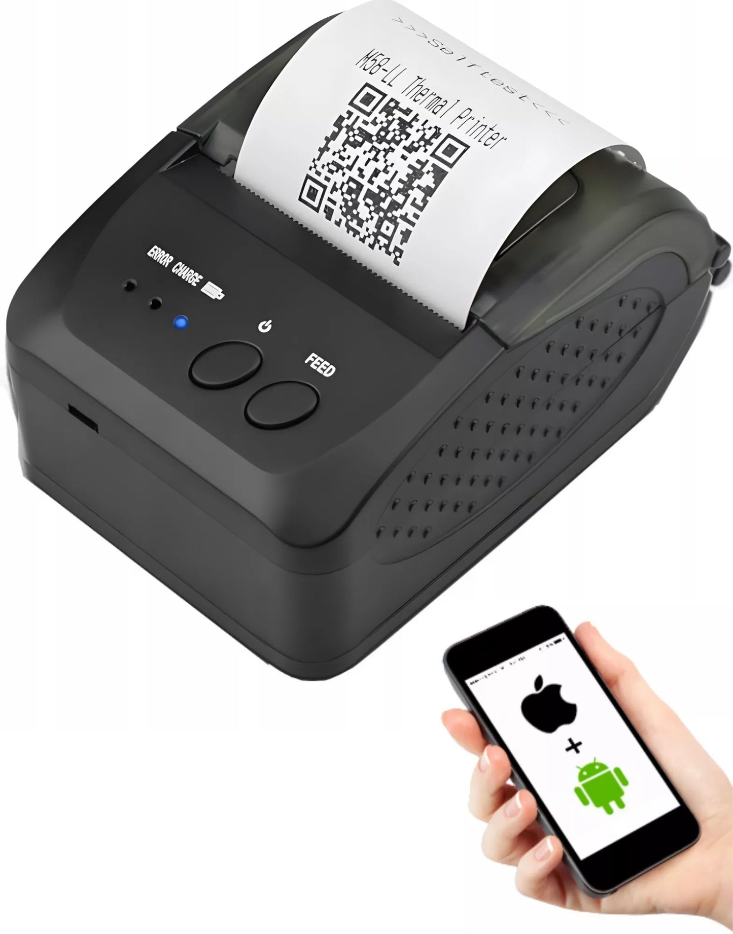 NEŠIOJAMAS MINI TERMINIS SPAUSDINTUVAS MOBILUS BLUETOOTH SĄSKAITOMS USB
