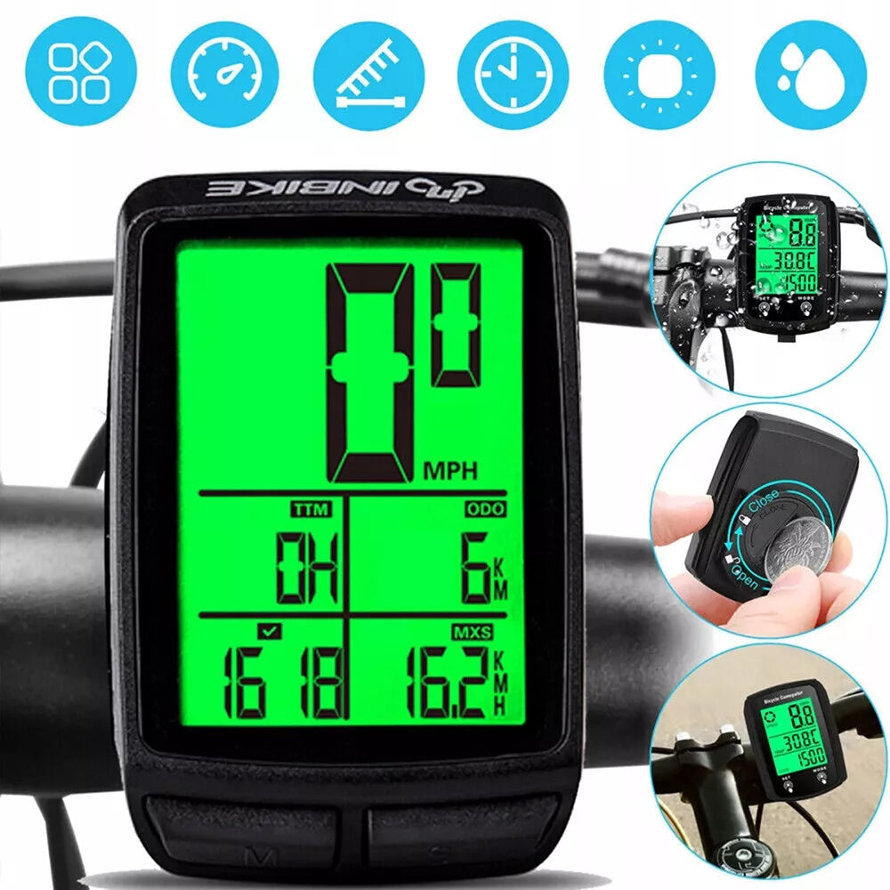 Bezprzewodowy komputer rowerowy z wyświetlaczem LCD, licznik rowerowy, prędkościomierz