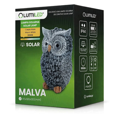 Dekoratyvinis LED saulės šviestuvas Lumiled Pelėda sodo terasai