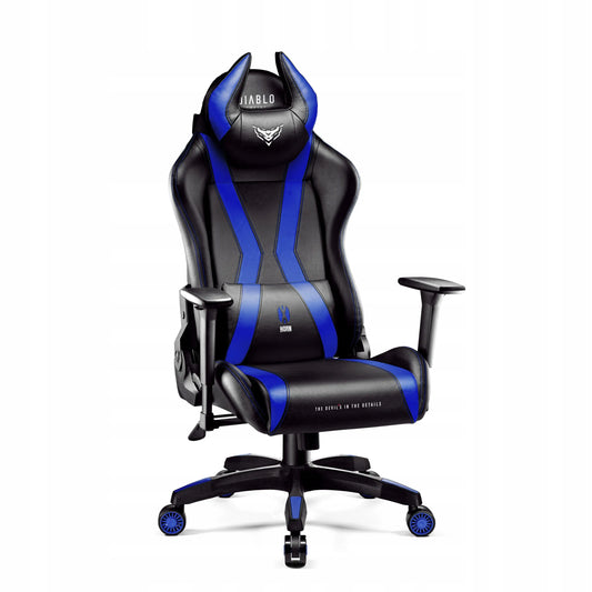 DIABLO X-Horn 2.0 Normal Size dirbtinės odos žaidimų kėdė, juoda-mėlyna