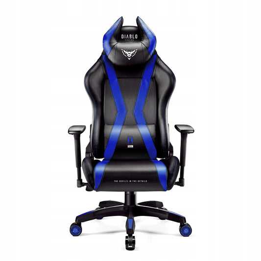 DIABLO X-Horn 2.0 Normal Size dirbtinės odos žaidimų kėdė, juoda-mėlyna