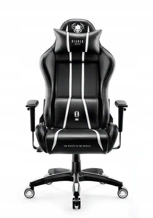 DIABLO X-One 2.0 Normal besiūlė dirbtinės odos žaidimų kėdė, juoda ir balta