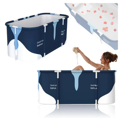 Didelė nešiojama turistinė vonia šaltoms maudynėms ir maudynėms su rėmu, 120 × 55 × 50 cm