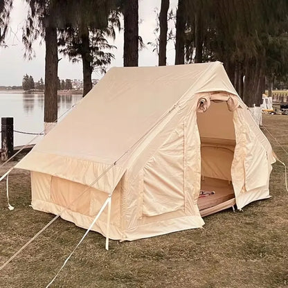 DIDELĖ PRIPUČIAMA KEMPINGO PALAPINĖ 4 ASMENIMS SU POMPA 6.3m2 300x210CM