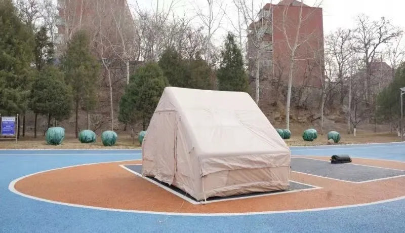 DIDELĖ PRIPUČIAMA KEMPINGO PALAPINĖ 4 ASMENIMS SU POMPA 6.3m2 300x210CM