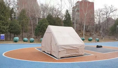 DIDELĖ PRIPUČIAMA KEMPINGO PALAPINĖ 4 ASMENIMS SU POMPA 6.3m2 300x210CM
