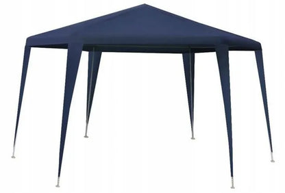 DIDELĖ SODO PALAPINĖ-PAVILJONAS 6 sienelės MĖLYNAS 4x4m HEXAGON su langais