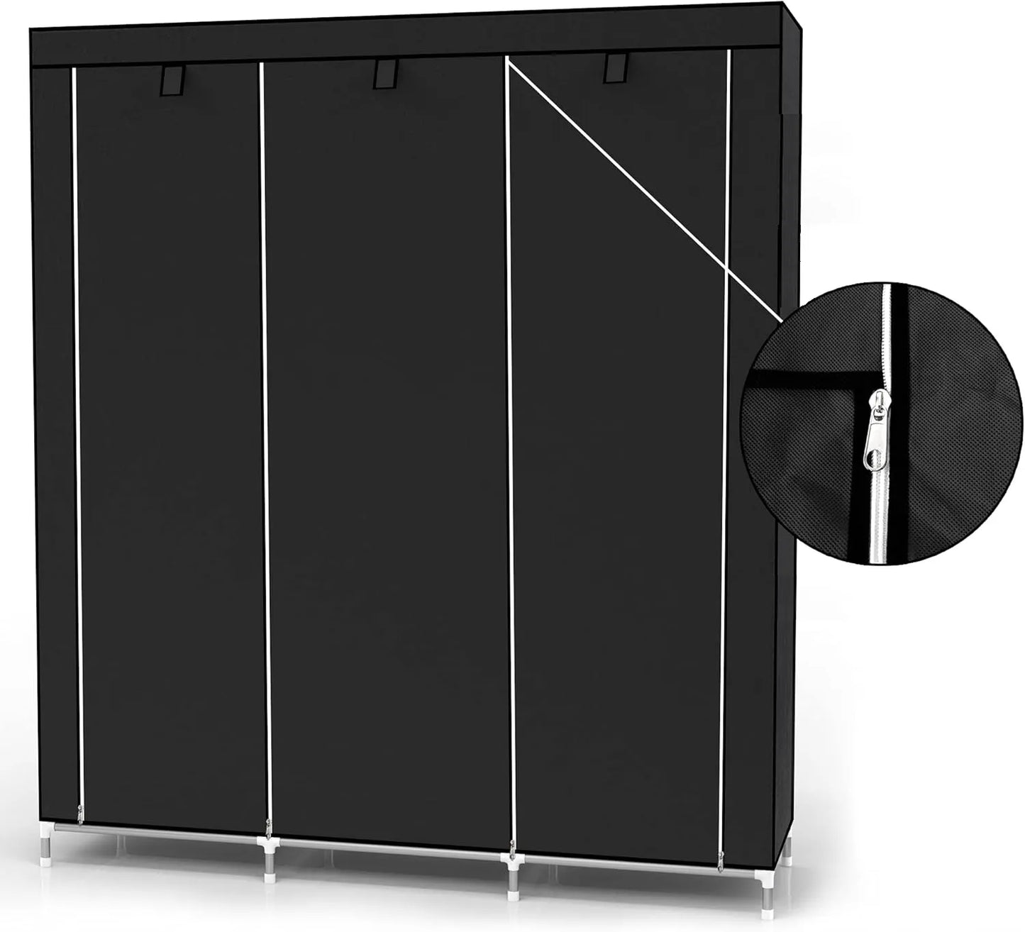 Didelė surenkama medžiaginė spinta 130x45x170 drabužinė lentyna
