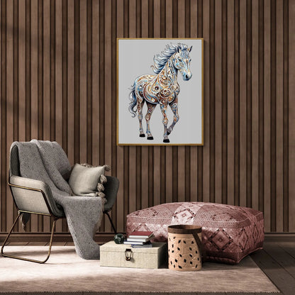 DIDELĖS MEDINĖS DĖLIONĖS 230 ELEMENTŲ ZEBRA MEDINĖJE DĖŽUTĖJE