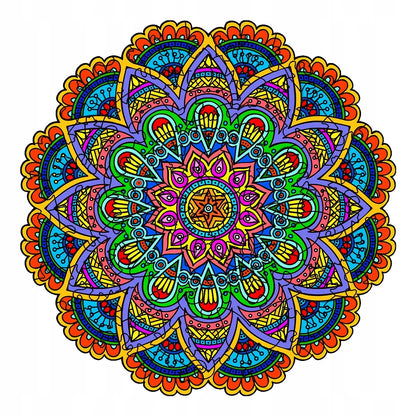 DIDELĖS MEDINĖS DĖLIONĖS 248 DETALIŲ MANDALA MEDINĖJE DĖŽUTĖJE