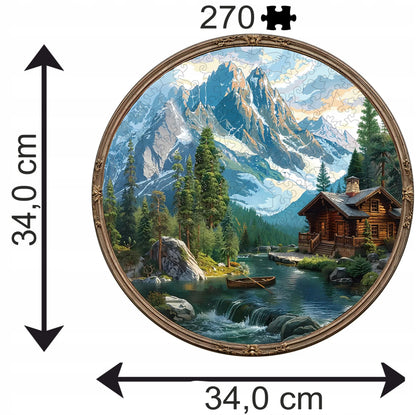 DIDELĖS MEDINĖS DĖLIONĖS 270 DETALIŲ MEDINĖJE DĖŽUTĖJE NAMELIS PRIE EŽERO