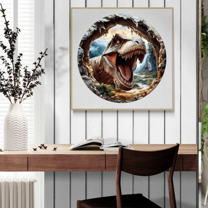 DIDELĖS MEDINĖS DĖLIONĖS 290 ELEMENTŲ MEDINĖJE DĖŽUTĖJE T-REX DINOZAURAS 3D