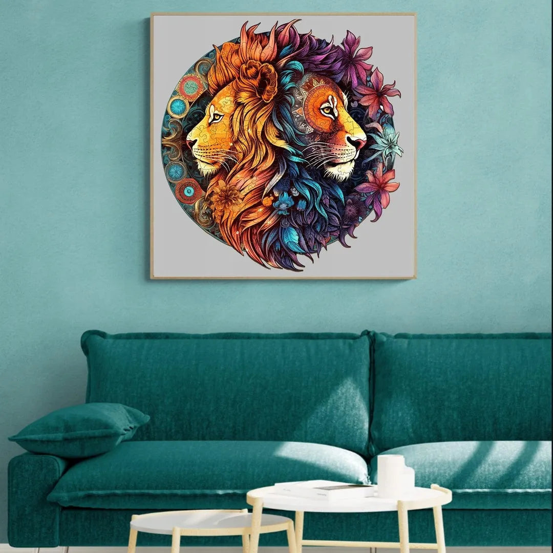 DIDELĖS MEDINĖS DĖLIONĖS 300 DETALIŲ YING YANG LIŪTAI MEDINĖJE DĖŽUTĖJE