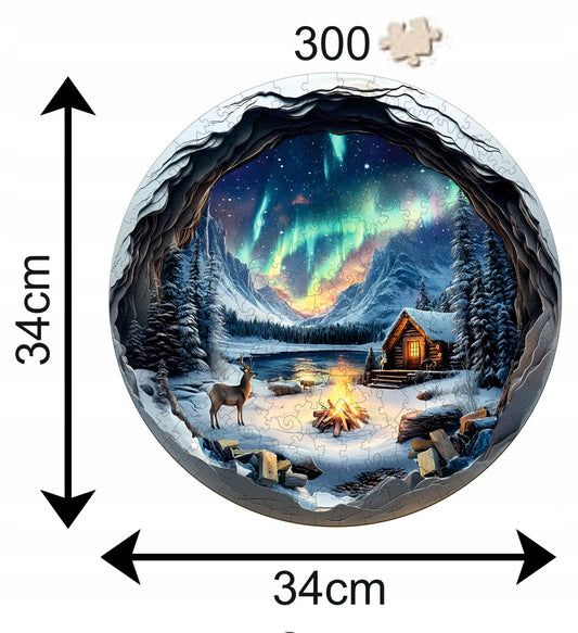 DIDELĖS MEDINĖS DĖLIONĖS 300 ELEMENTŲ MEDINĖJE DĖŽUTĖJE ŠIAURĖS PAŠVAISTĖ 3D