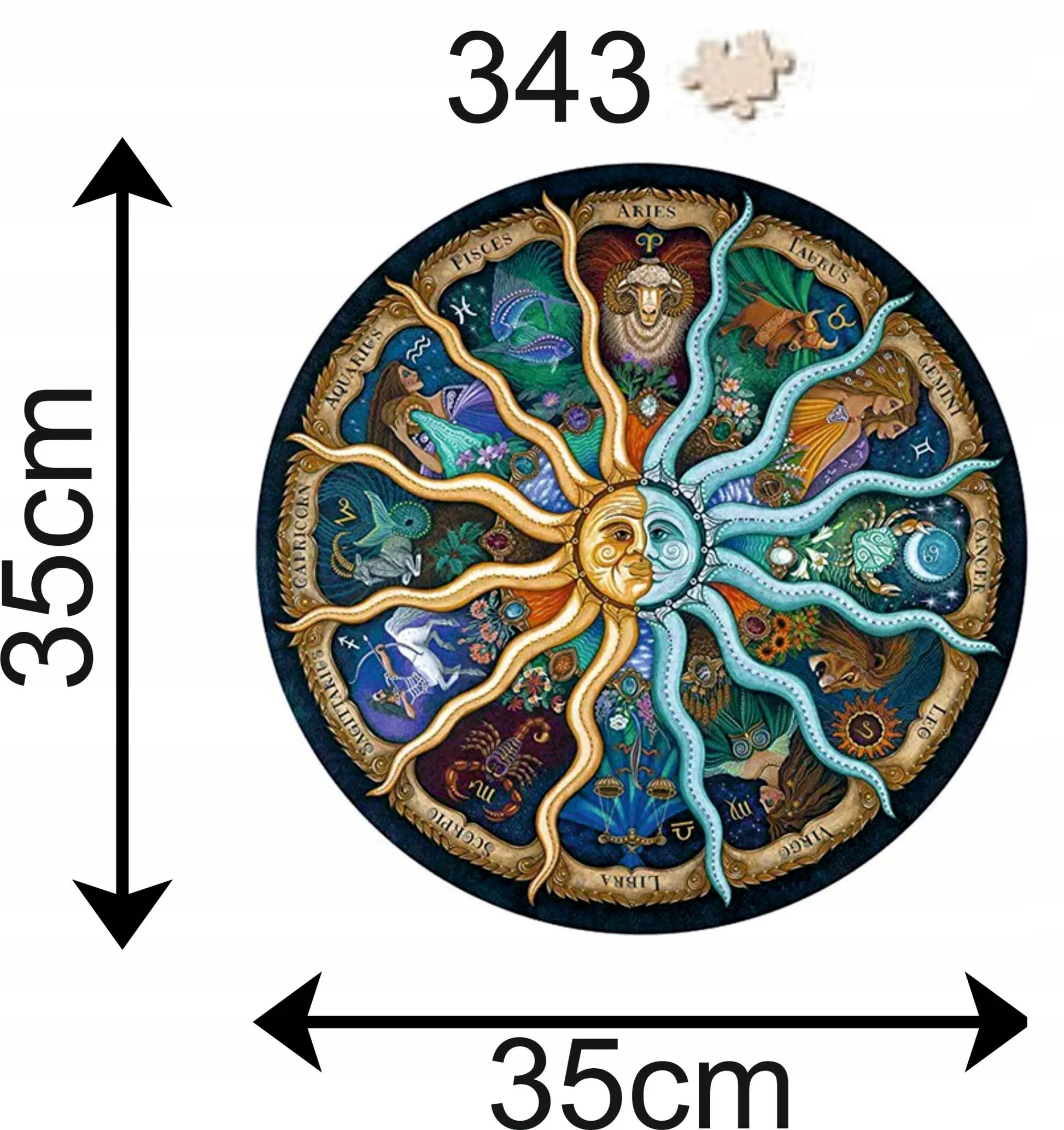 DIDELĖS MEDINĖS DĖLIONĖS 343 ELEMENTAI ZODIAKO ŽENKLAI MEDINĖJE DĖŽUTĖJE