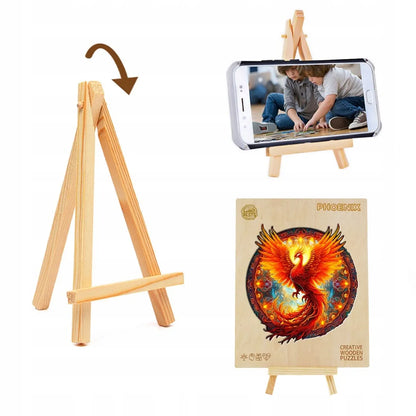 DIDELĖS MEDINĖS DĖLIONĖS FENIX MANDALA, 300 DETALIŲ, MEDINĖJE DĖŽUTĖJE