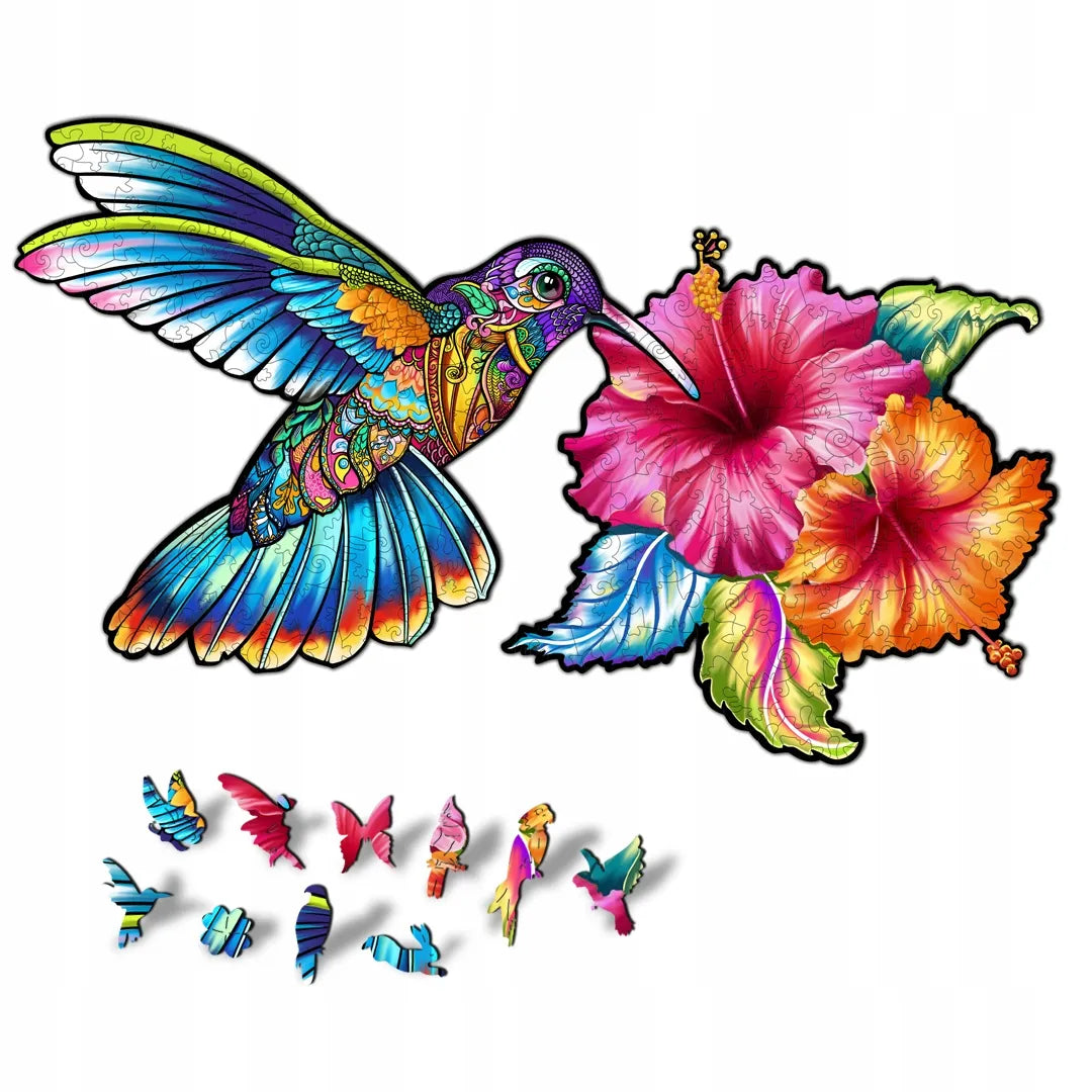DIDELĖS MEDINĖS DĖLIONĖS SUAUGUSIESIEMS KOLIBRIS 235 DETALĖS MEDINĖJE DĖŽUTĖJE