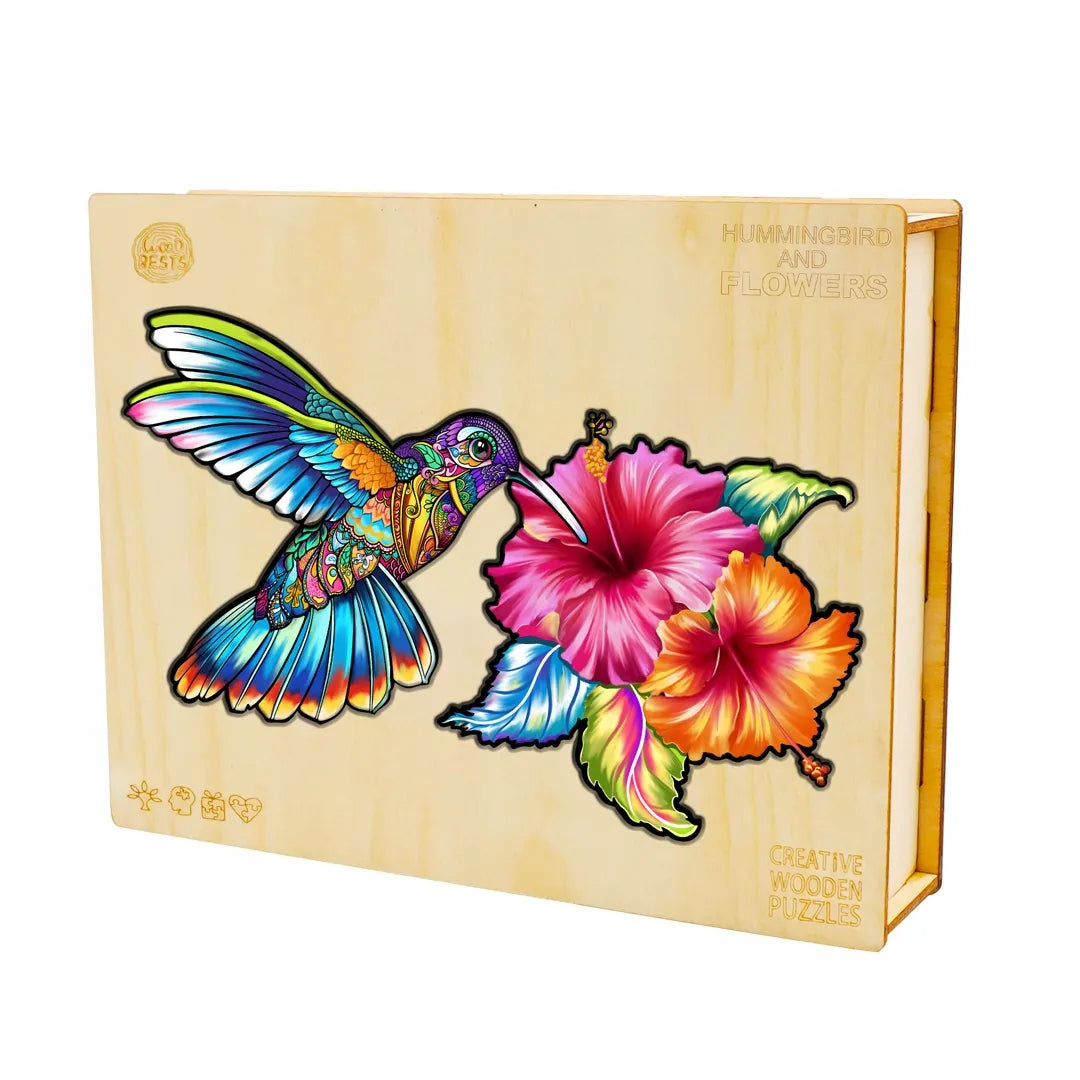 DIDELĖS MEDINĖS DĖLIONĖS SUAUGUSIESIEMS KOLIBRIS 235 DETALĖS MEDINĖJE DĖŽUTĖJE