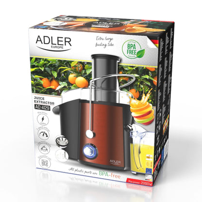 Didelės spartos sulčiaspaudė Adler Europe 4129, 2000 W, vaisiams ir daržovėms, plati anga