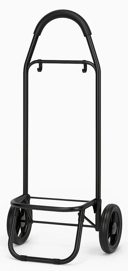 Didelės talpos sulankstomas pirkinių vežimėlis, 55 l, 21 cm ratai su guoliais, tvirtas, juodas