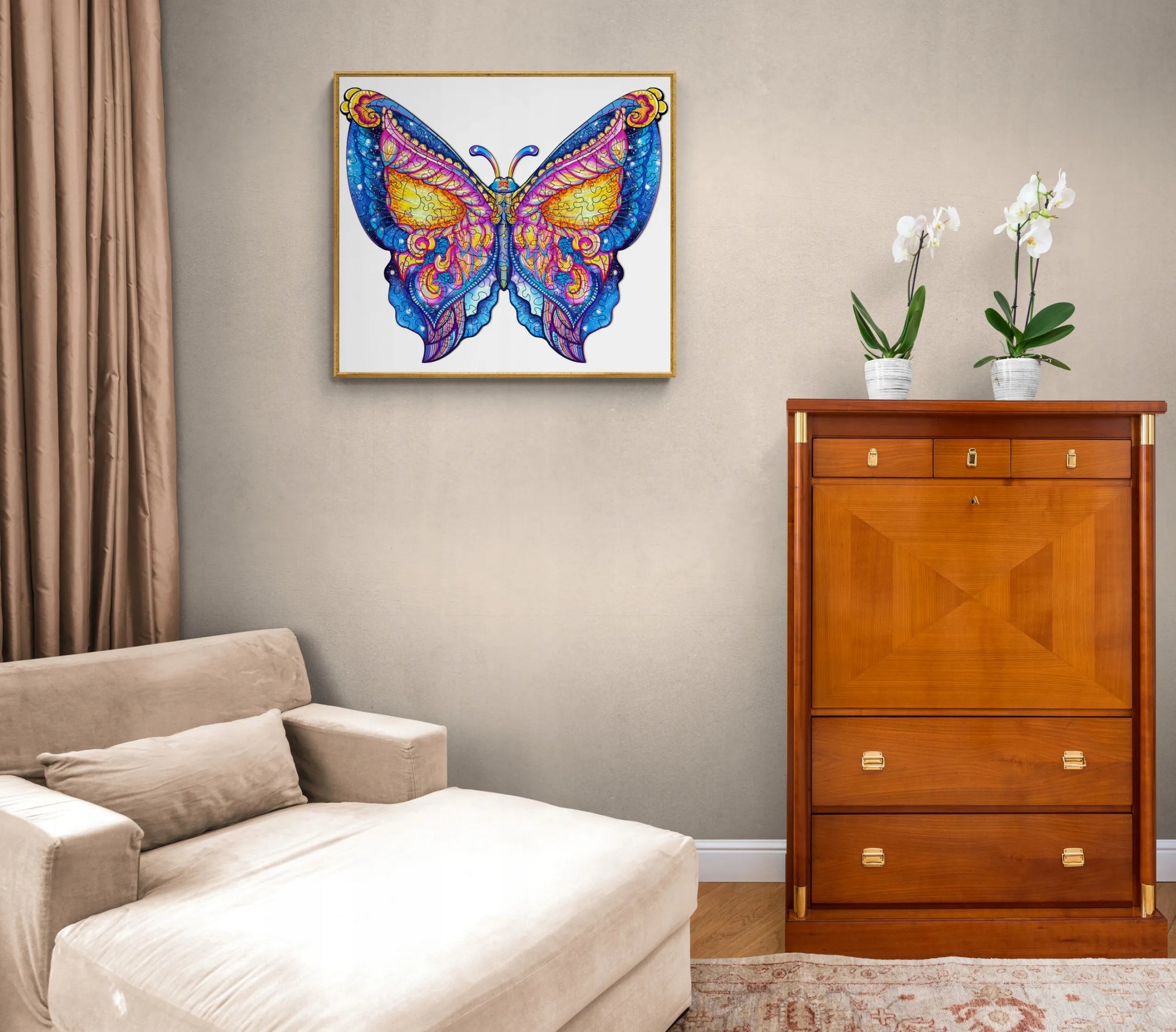 DIDELI MEDINIAI DĖLIONĖS MOTYL 282 ELEMENTAI MEDINĖJE DĖŽUTĖJE