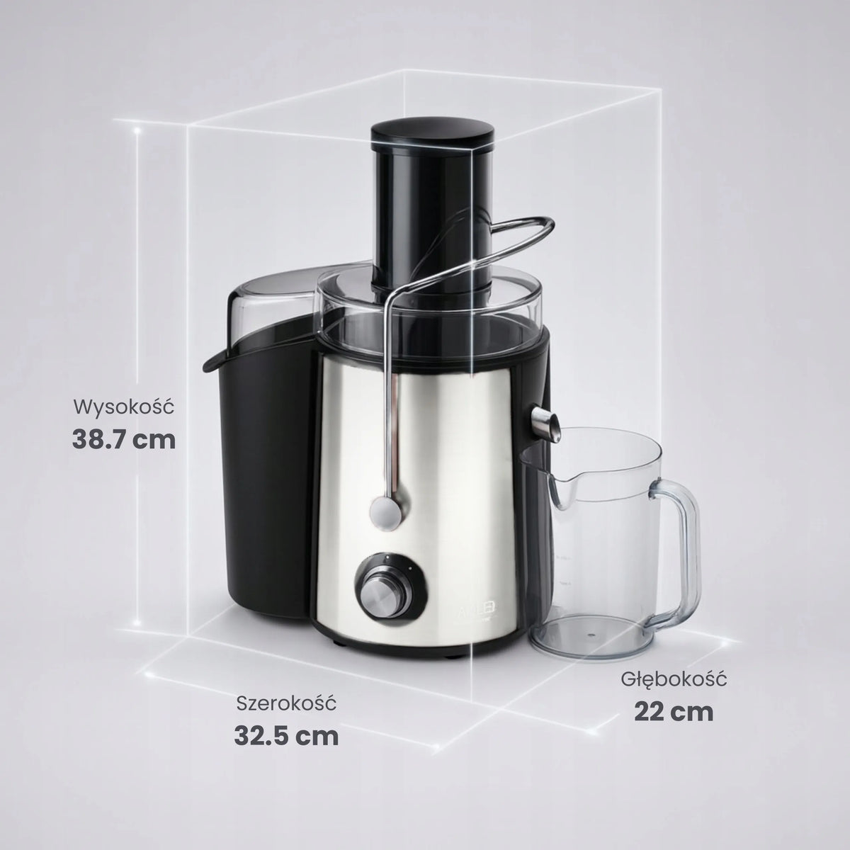 Didelio greičio sulčiaspaudė Adler Juice Line 4128, 2000 W, vaisiams ir daržovėms, didelė anga