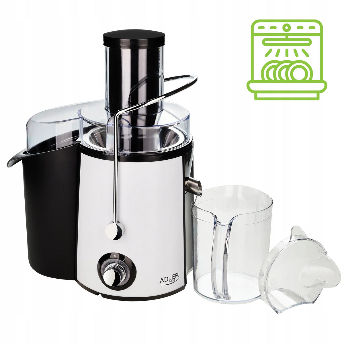Didelio greičio sulčiaspaudė Adler Juice Line 4128, 2000 W, vaisiams ir daržovėms, didelė anga