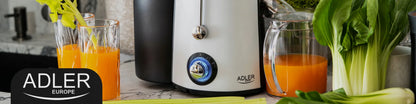 Didelio greičio sulčiaspaudė Adler Juice Line 4128, 2000 W, vaisiams ir daržovėms, didelė anga