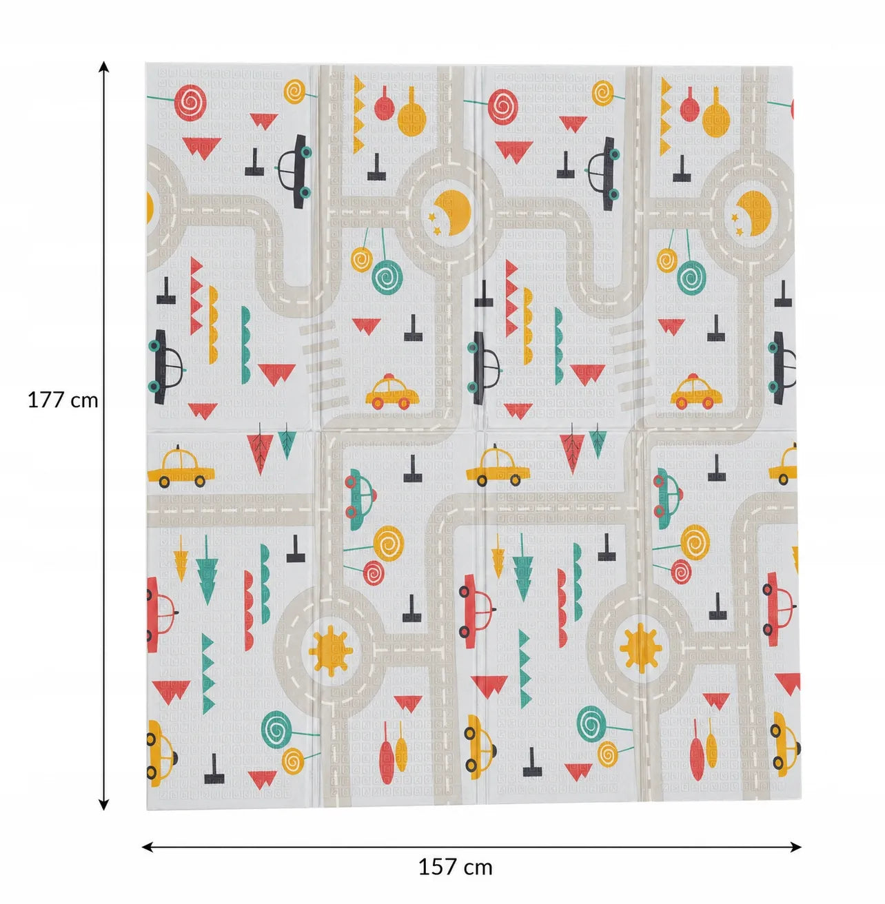 Didelis dvipusis edukacinis putplasčio kilimėlis 157x177 cm sulankstomas XPE (I056)