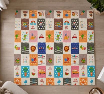 Didelis edukacinis poroloninis kilimėlis 180x200 cm sulankstomas dvipusis XPE (I166)