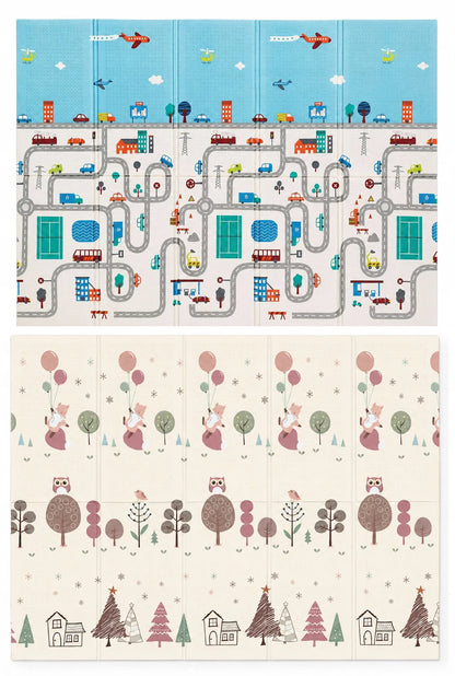 Didelis edukacinis putplasčio kilimėlis 150x200 cm, sulankstomas, dvipusis XPE (I055)