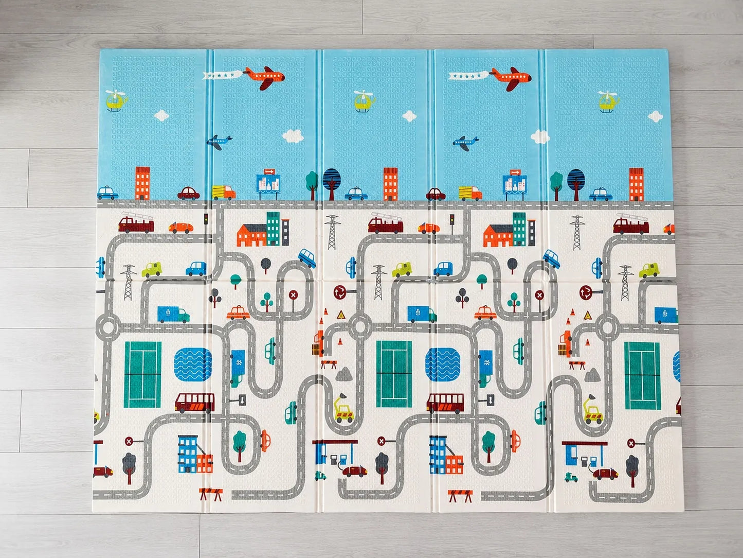 Didelis edukacinis putplasčio kilimėlis 150x200 cm, sulankstomas, dvipusis XPE (I055)