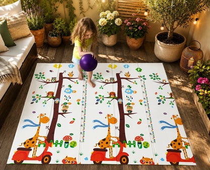 Didelis edukacinis putplasčio kilimėlis 180x200 cm sulankstomas dvipusis XPE (I166)