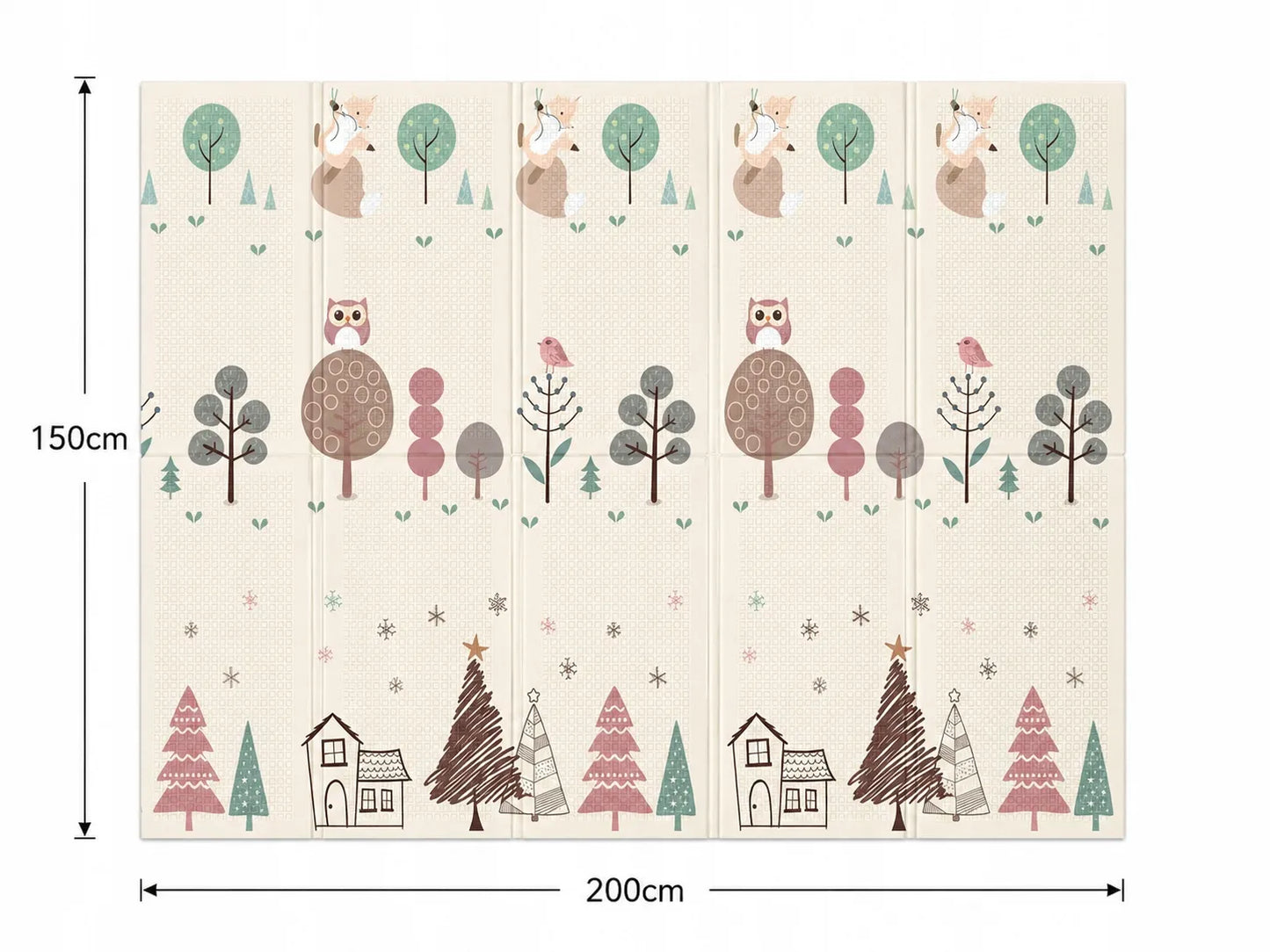 Didelis edukacinis putų kilimėlis 150x200 cm, sulankstomas, dvipusis XPE (I055)