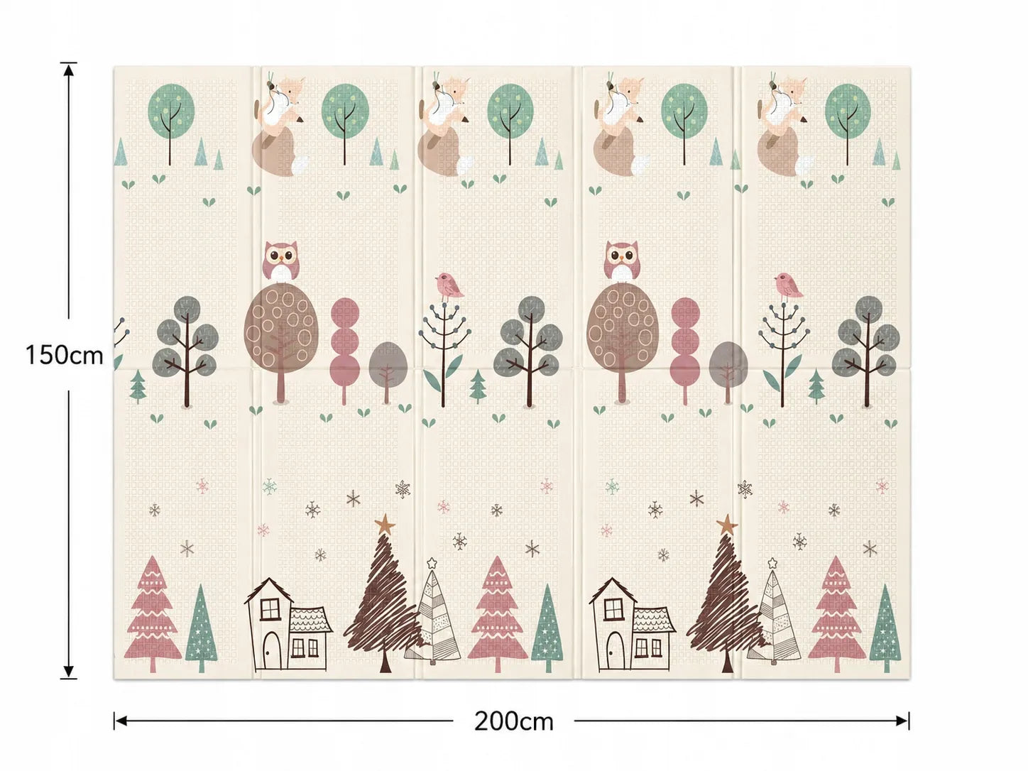 Didelis edukacinis putų kilimėlis 150x200 cm, sulankstomas, dvipusis XPE (I055)