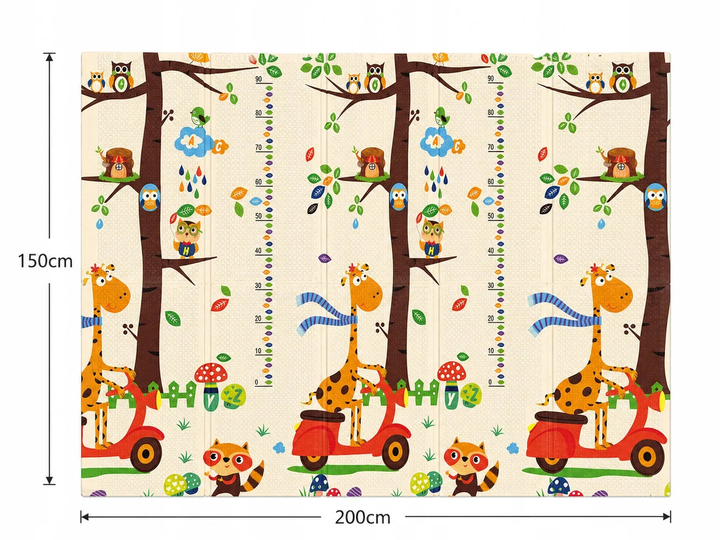 Didelis edukacinis putų kilimėlis 150x200 cm, sulankstomas, dvipusis XPE (I055)
