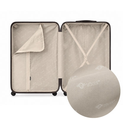 Didelis juodas „Solier Toride“ 31 colio kelioninis lagaminas su ratukais, polipropileninis, XXL
