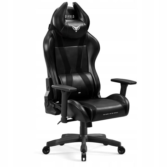 Didelis pasukamas žaidimų kėdė iš eko odos DIABLO X-HORN King Size juoda