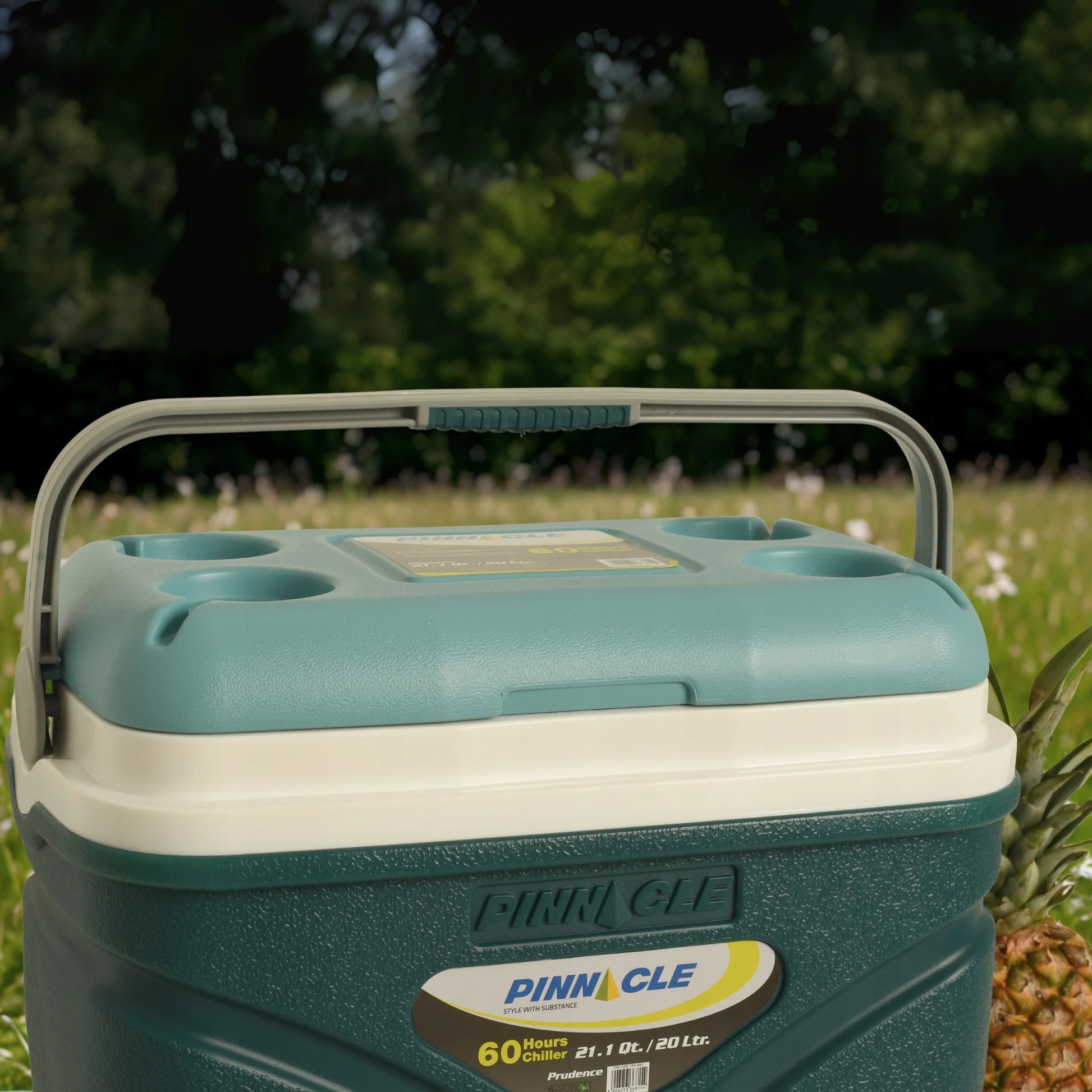 Didelis Pinnacle 20L turistinis šaltkrepšis, žalias + 2 vnt. 330 ml šaldymo elementai + gertuvė